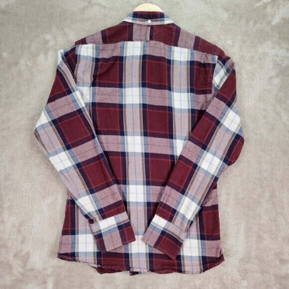 J.Lindeberg Benny Slim Patterned Flannel Plaid Shirt Button-Down Mens Size S - Picture 3 of 10